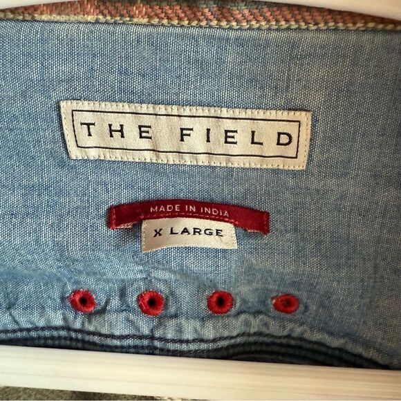 The Field Plaid Button Up Shirt Jacket 100% Cotton XL - Picture 4 of 8